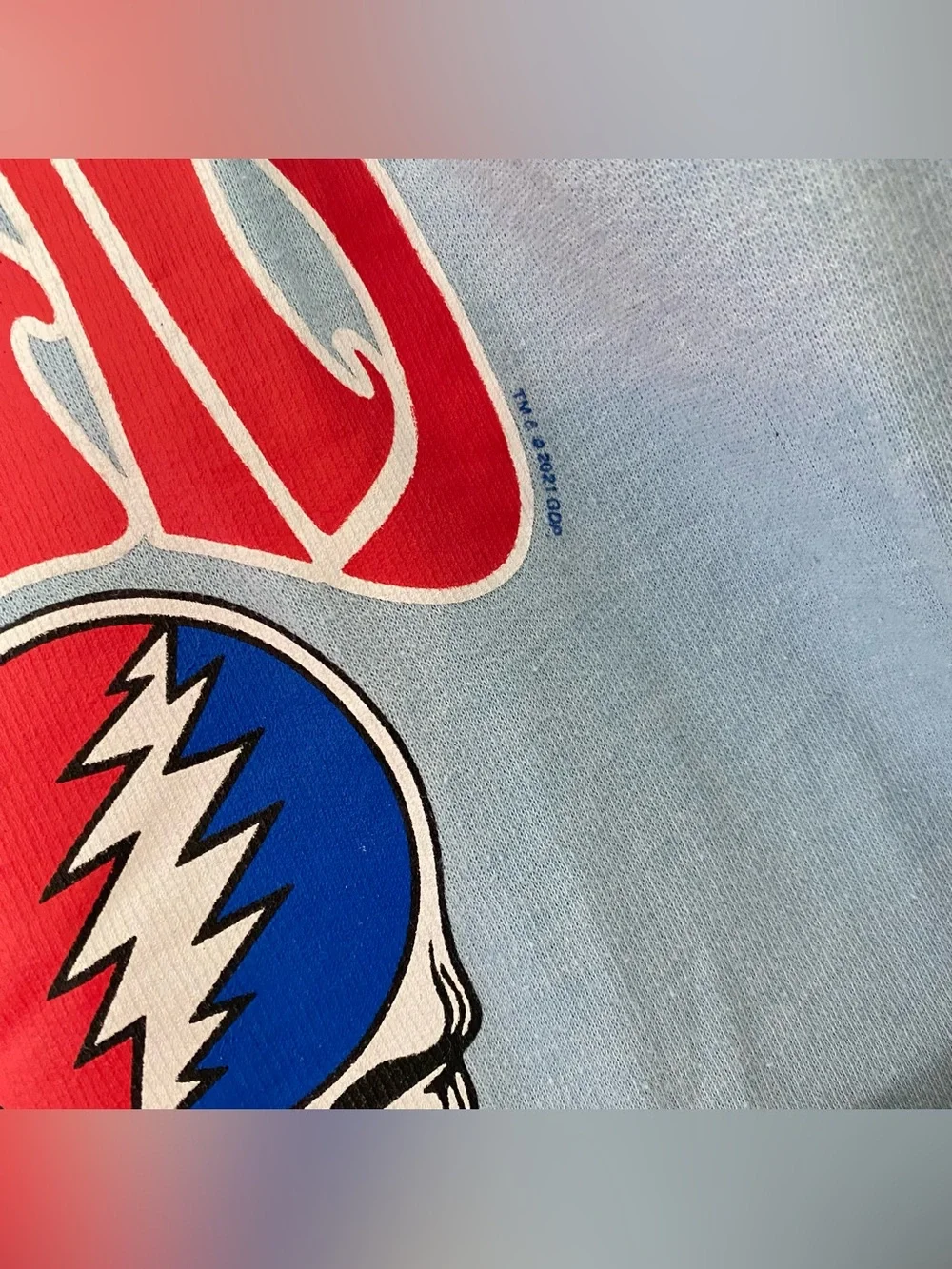 Grateful Dead Hoodie Sweatshirt Pullover Mens Size Medium Unisex Liquid Blue